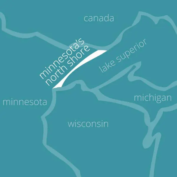 general map of minnesota's north shore of lake superior