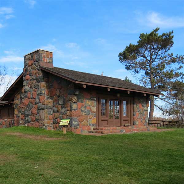 stone buildings built by ccc at gooseberry falls state park