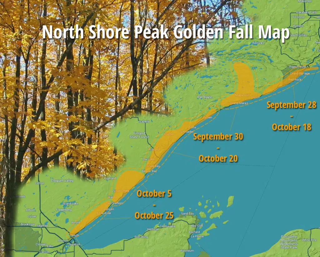 duluth north shore fall color map