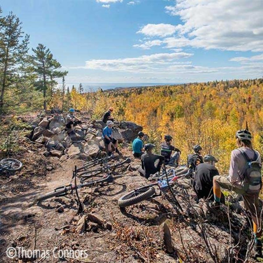 split-rock-wilds-mountain-bike-trail-system fall overlook to lake superior from split rock wilds bike trails sytem